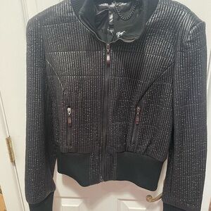 Elegant Black Women's Bomber Jacket